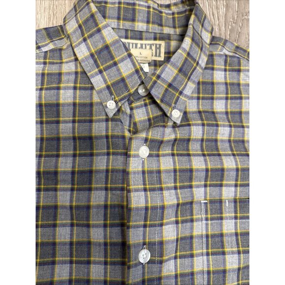 DULUTH Trading Co Men’s BLUE GRAY Stripe Long sleeve Shirt Size L - Picture 6 of 12